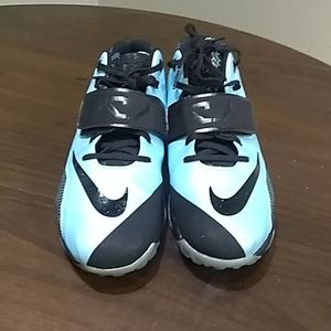 Nike baby blue and black spots shoes 7 boys